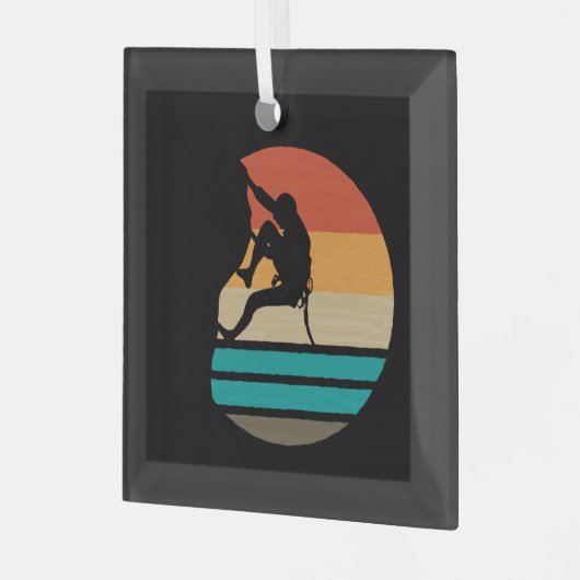 Rockklimberklimmers Glas Ornament (Voorkant links)