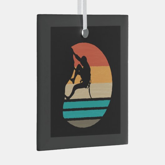 Rockklimberklimmers Glas Ornament (Voorkant Rechts)