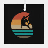 Rockklimberklimmers Glas Ornament (Achterkant)