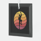 Rockklimberklimmers Glas Ornament (Voorkant links)