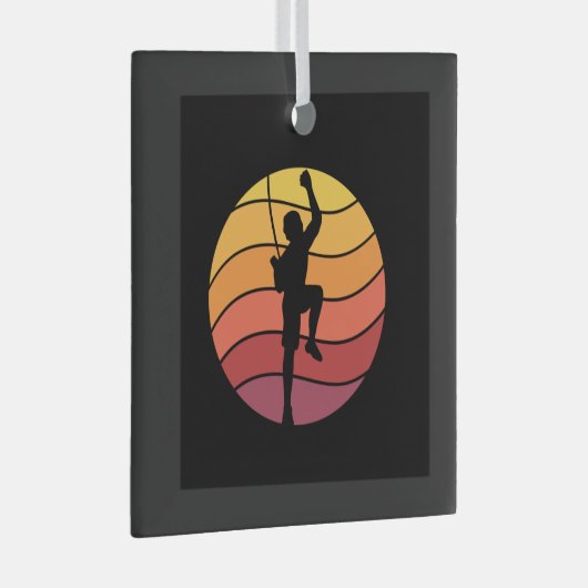 Rockklimberklimmers Glas Ornament (Voorkant Rechts)