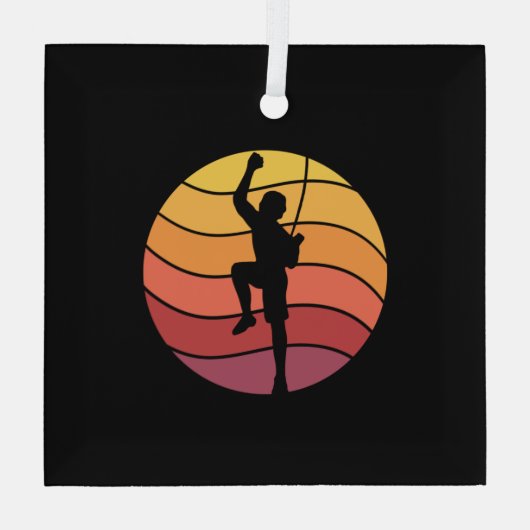 Rockklimberklimmers Glas Ornament (Achterkant)