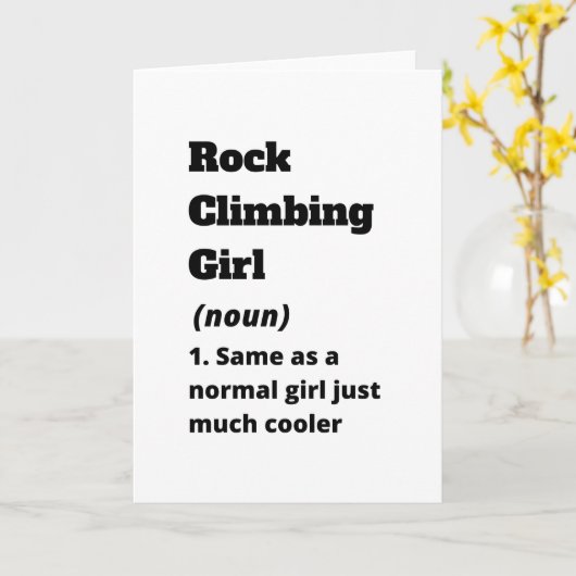 Rockklimmeisje Kaart (Gele Bloem)