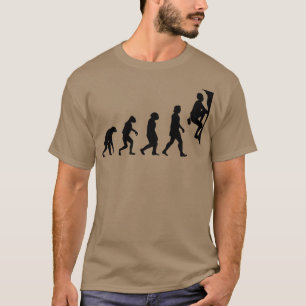 Rockklimmende vormgeving van de evolutie t-shirt