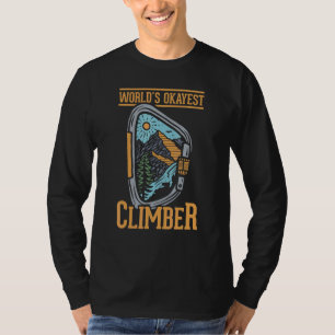 Rockklimmer wereldbeklimmende klimmer Carabiner T-shirt