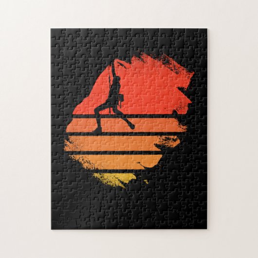 Rockklimmer, zonsondergang, womenklier gif legpuzzel (Verticaal)