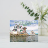 Rockland Breakwater Lighthouse, Maine Briefkaart (Staand voorkant)