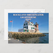 Rockland Breakwater Lighthouse, Maine Briefkaart (Voorkant / Achterkant)