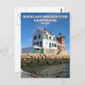 Rockland Breakwater Lighthouse, Maine Briefkaart (Voorkant / Achterkant)