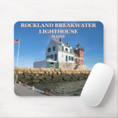 Rockland Breakwater Lighthouse, Maine Mousepad Muismat (Met muis)
