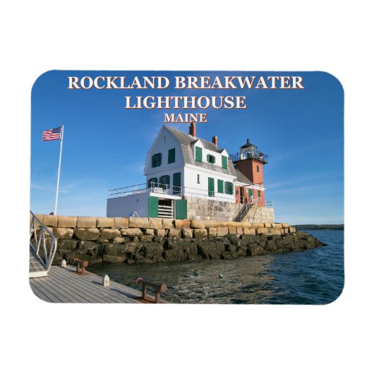 Rockland Breakwater Lighthouse, Maine Photo Magnet Magneet (Horizontaal)