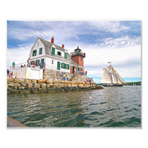 Rockland Breakwater Lighthouse, Maine Photo Print Foto Afdruk