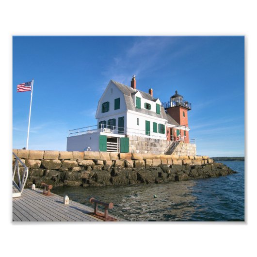 Rockland Breakwater Lighthouse, Maine Photo Print Foto Afdruk (Voorkant)
