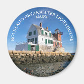 Rockland Breakwater Lighthouse, Maine Round Magnet (Voorkant)