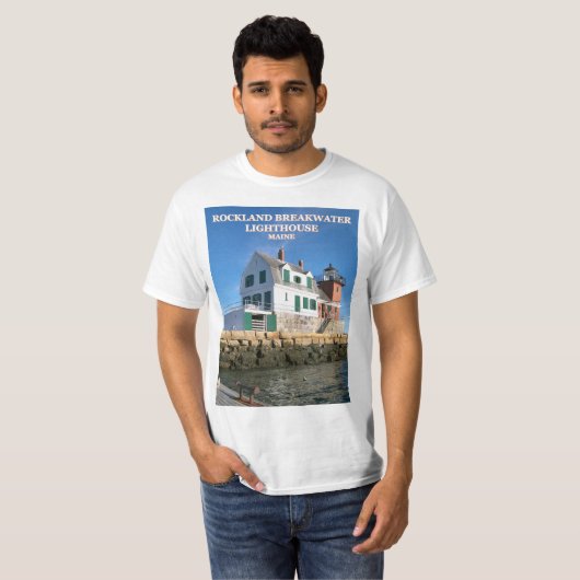 Rockland Breakwater Lighthouse, Maine T-Shirt (Voorkant volledig)