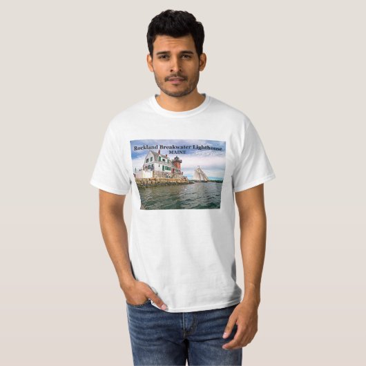 Rockland Breakwater Lighthouse, Maine T-Shirt (Voorkant volledig)