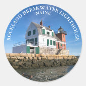 Rockland Breakwater Lighthouse, ME Round Stickers (Voorkant)