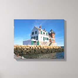 Rockland Breakwater Vuurtoren, Maine Canvas Print