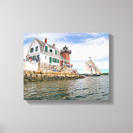 Rockland Breakwater Vuurtoren, Maine Canvas Print