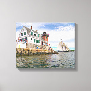 Rockland Breakwater Vuurtoren, Maine Canvas Print