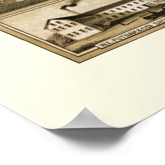 Rockland, MA Panoramic Map - 1881 Poster (Hoek)