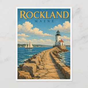 Rockland Maine Breakwater Light GeoSaga Briefkaart