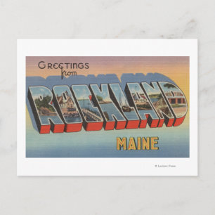 Rockland, Maine - Large Letter Scenes Briefkaart