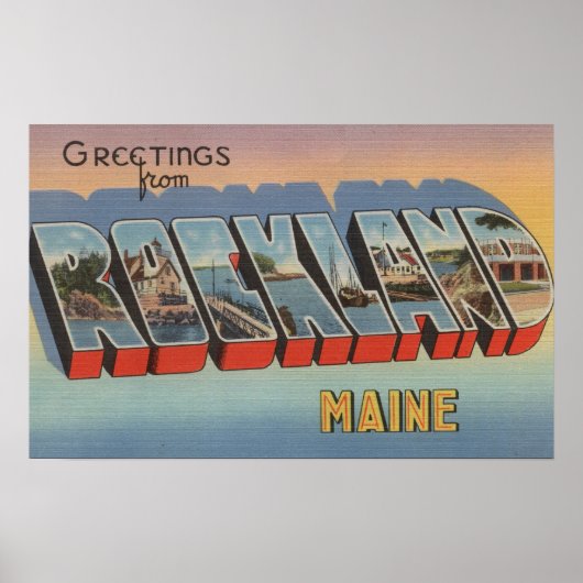 Rockland, Maine - Large Letter Scenes Poster (Voorkant)