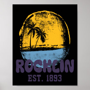 Rocklin Californië Retro Surfer Vintage Strand Man Poster