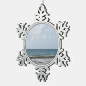 Rockly Bay - Schilderachtig strand op Tobago Tin Sneeuwvlok Ornament (Rechts)