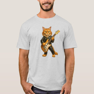 Rockman speelt elektrische gitaar. t-shirt