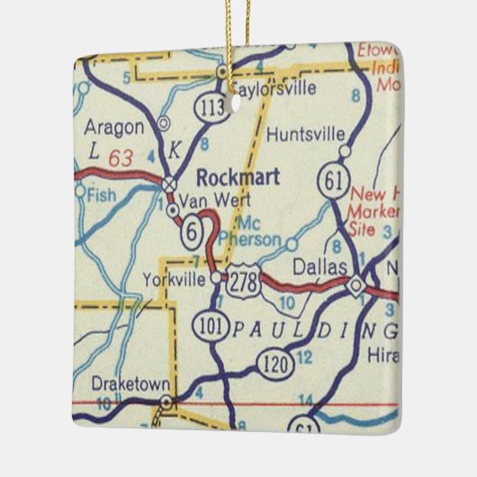 Rockmart Georgia  kaart Keramisch Ornament (Links)