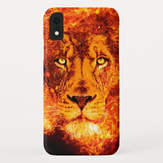 Rockmuziek Vlammende Leeuw Case-Mate iPhone Case (Achterkant)