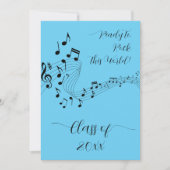 Rockmuziek Zwart Blauw Foto Afstudeer Uitnodiging (Voorkant)