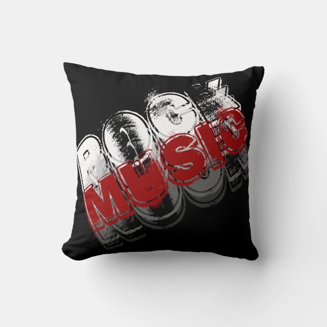 rockmuziekdecor kussen (Voorkant)