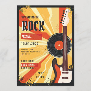 Rockmuziekfestival flyer Announcement Kaart