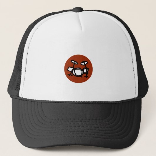 rockmuziektrommel / drummer trucker pet (Voorkant)