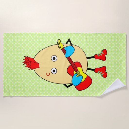 Rockmuzikant Egghead Strandlaken (Voorkant)