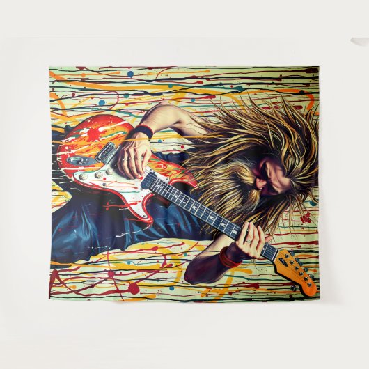 Rockmuzikant Wandkleed (Voorkant (horizontaal))