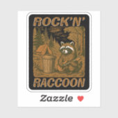 Rock'n' Raccoon Black Sticker (Vel)