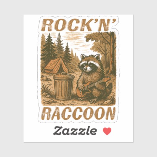 Rock'n' Raccoon Sticker (Vel)