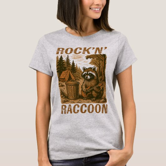 Rock'n' Raccoon Vrouwen T-shirt (Voorkant)