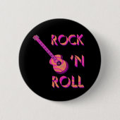 Rock'n Roll Acoustic Guitar Button (Voorkant)