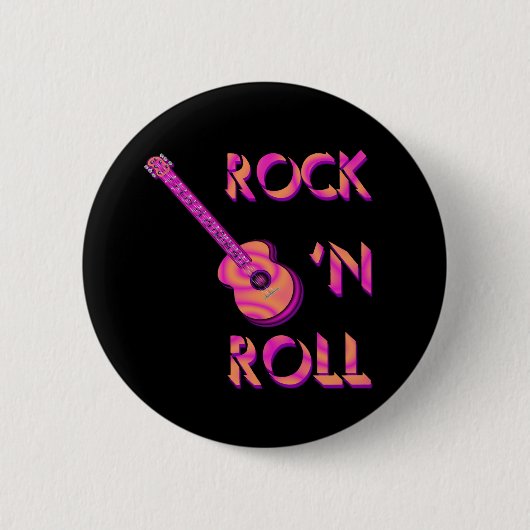 Rock'n Roll Acoustic Guitar Button (Voorkant)