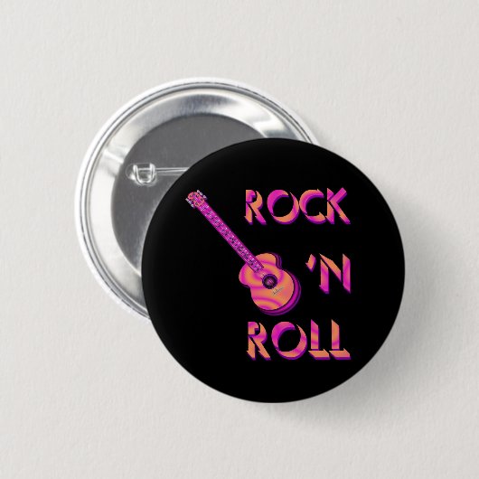 Rock'n Roll Acoustic Guitar Button (Voorkant /achterkant)