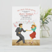 Rock'n Roll Dance Party Kaart (Staand voorkant)