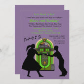 Rock'n Roll Party Invitation Kaart (Voorkant / Achterkant)