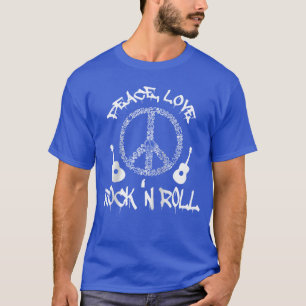 Rockn Roll Vrede Liefde Rock and Rollee Honkbal T-shirt