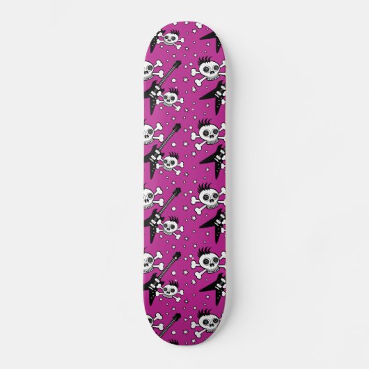 Rock'n Skulls met gitaren Skateboard (Voorkant)