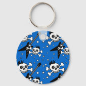 Rock'n Skulls met gitaren Sleutelhanger (Voorkant)